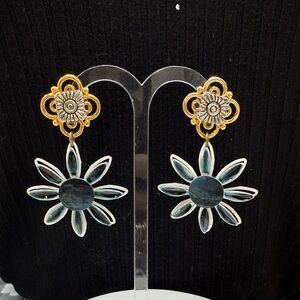 🌟Adorned Crown Jewelry assemblage enamel flower post earrings